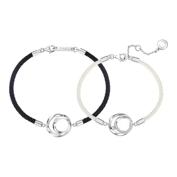 FANCI S925 Silver Set With Gemstones Bracelets Unisex Couple Exclusive Jewelry, Style
