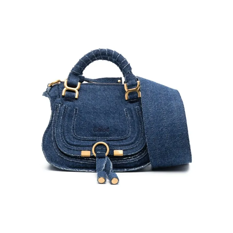 Chloe Denim Portable Crossbody Bag Shoulder Bag Women's Blue-0