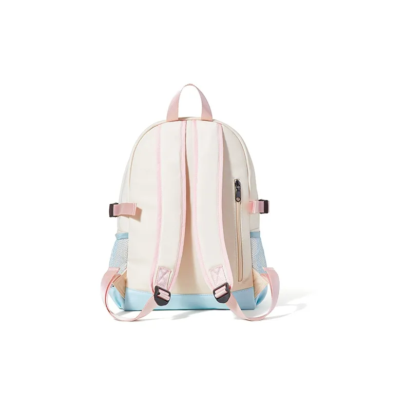 Sound For Life Nylon Fabric Backpack Large Size Women's Ecru/Apricot-3