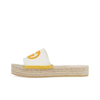 GUCCI Interlocking Slide Slippers Women's White