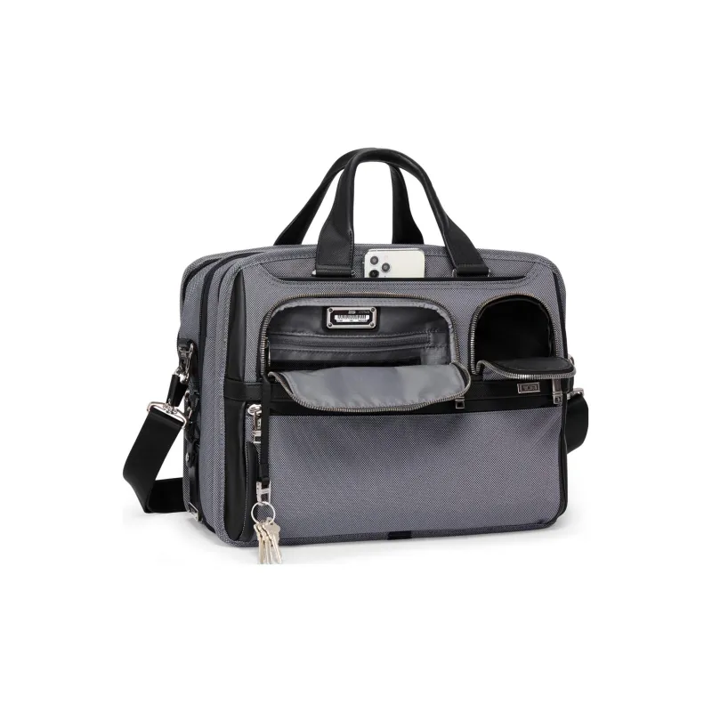 TUMI Fabric Handbag Shoulder Bag Crossbody Bag Briefcases Regular Men's Gray-1