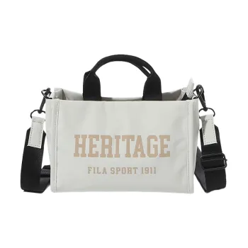 FILA Heritage Nylon Tote Bag Shopping Bag Shoulder Bag Crossbody Bag Handbag Mini Women's White
