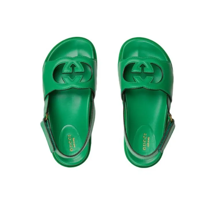 GUCCI Women's Sandal 'Interlocking G Green' Women's-2