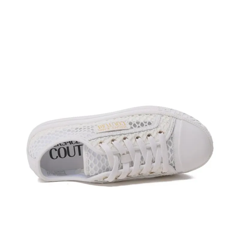 VERSACE JEANS COUTURE Low Top Skateboard Shoes Women's White-4