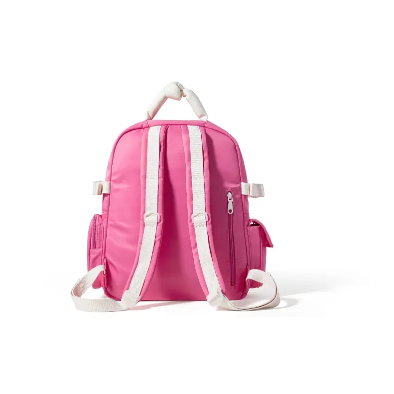 Sound For Life Nylon Fabric Backpack Large Size Women's Ecru/Pink-8