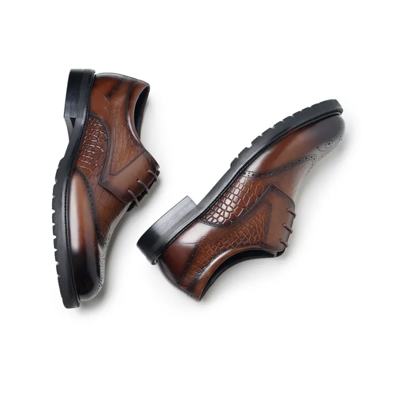 LAORENTOU Dress Shoes Men Low Top Brown/Black-8