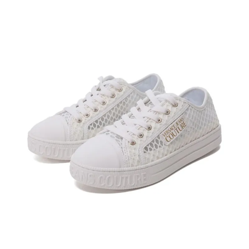 VERSACE JEANS COUTURE Low Top Skateboard Shoes Women's White-2
