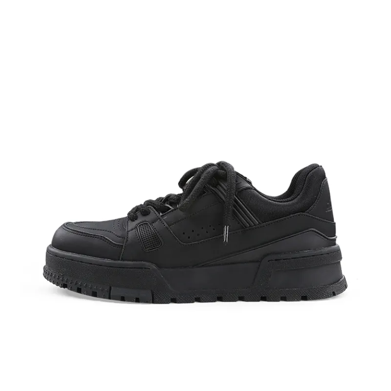 HANQIAORIJI Black Blood Series Skateboard Shoes Unisex Low Top Black-1