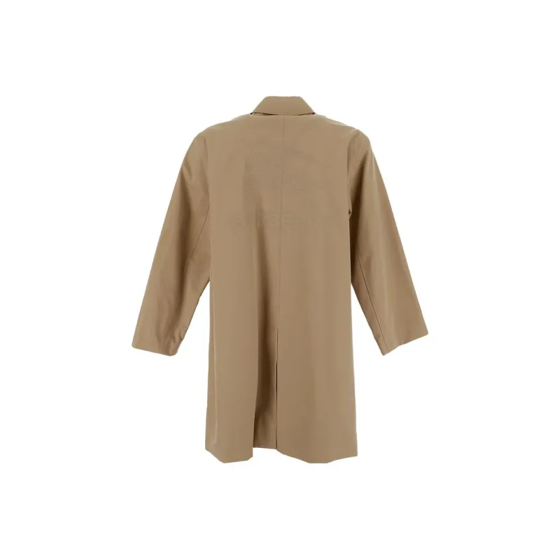 Burberry Single Breasted Long Sleeved Gabardine Coat-1