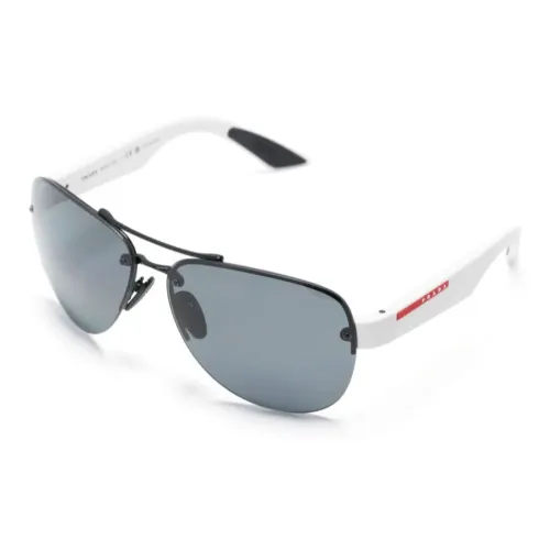 PRADA Acetate Acrylic Aviator Sunglasses Men's Black