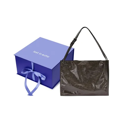 Lost In Echo Cow Leather Trunk Bag, Tote Bag, Shopping Bag, Shoulder Bag Regular Women's Umber Green