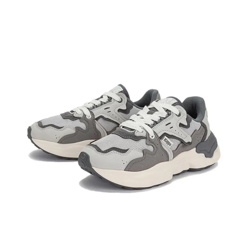 Kappa Cushioned Slip Resistant Low Top Chunky Sneakers Unisex Gray-3