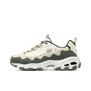Skechers D'Lites Biggest Fan Shoes 'White Olive Green' Women's