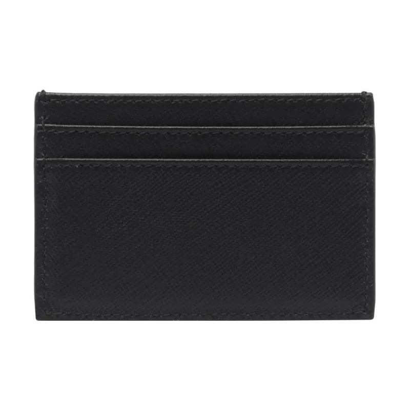 Jimmy Choo Leather Card Clip Card Holder Men's Black/Bronze-1