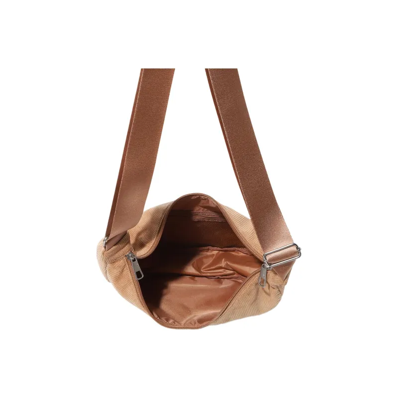 FILA Cotton Hobo Bag Crossbody Bag Shoulder Bag Women's Khaki-3
