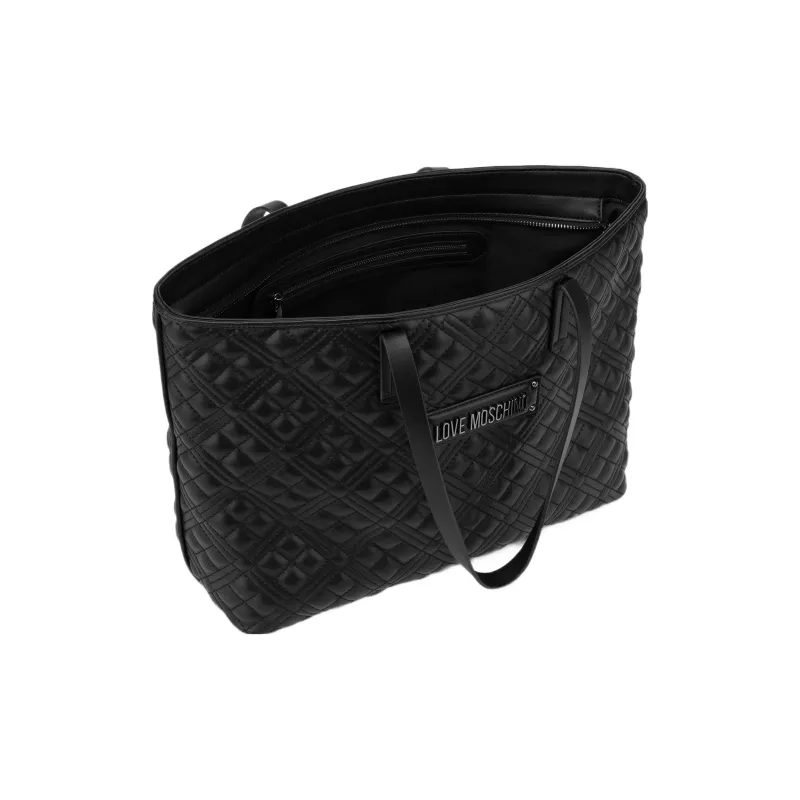 LOVE MOSCHINO Polyurethane Tote Bag, Shopping Bag, Shoulder Bag, Handbag Regular Women's Black-2