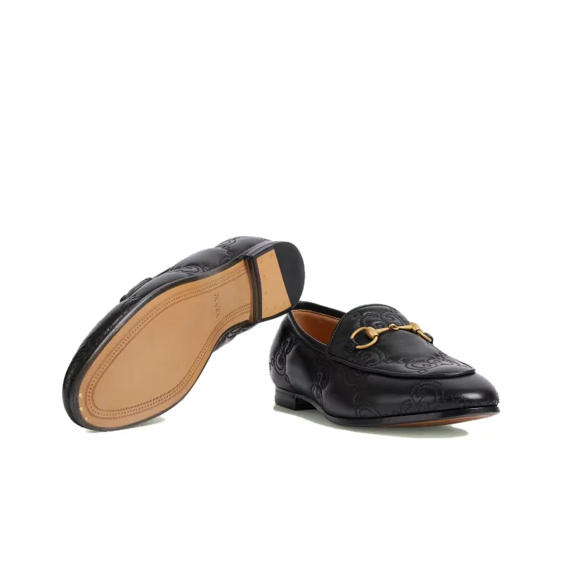 GUCCI Jordaan Loafer Black Gg Leather Women's-4
