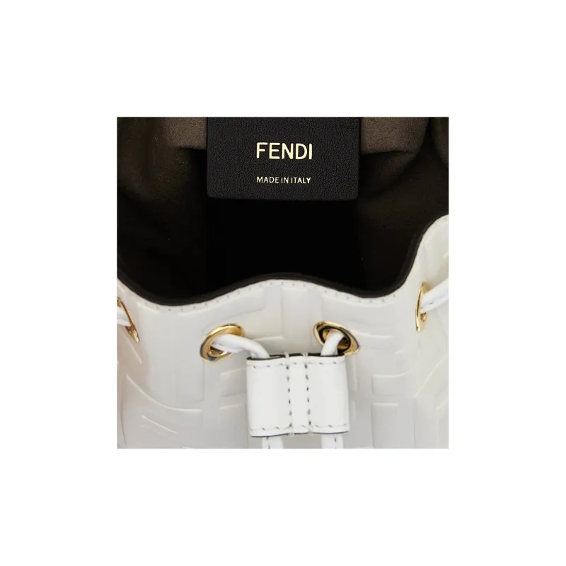 FENDI Mon Tresor Calfskin Bucket Bag, Shoulder Bag, Crossbody Bag, Handbag Mini Women's White-2