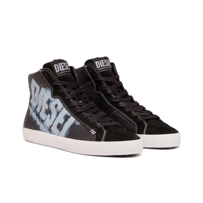 DIESEL High Top Skateboard Shoes Men's Black-1