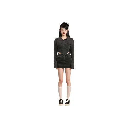 A head of Agua Casual Short Skirts Women's Black