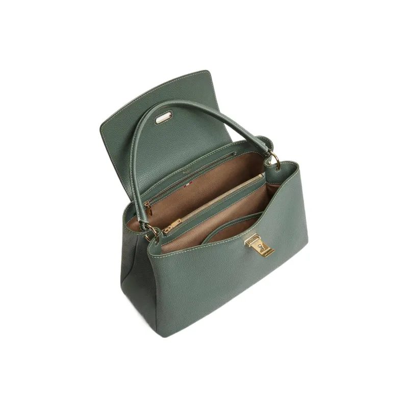 BALLY Layka Calfskin One Shoulder Handbags Women's Gray Green-2