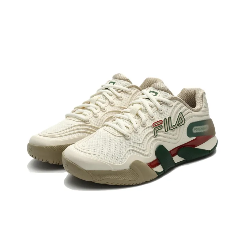 FILA POTENZA Abrasion Resistant Low Top Tennis Shoes Women's Beige-1
