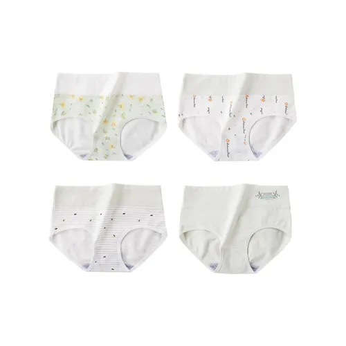 Lanza Underpants Women's Entering 4 Flower + Lemon + Stripe + Letter