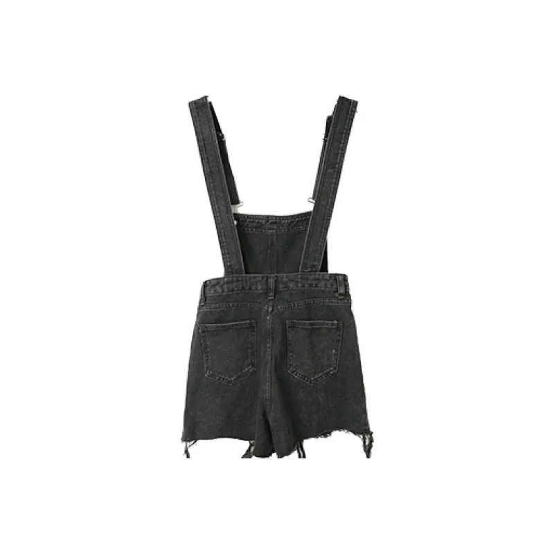 A head of Agua Denim Shorts Women's Black-1