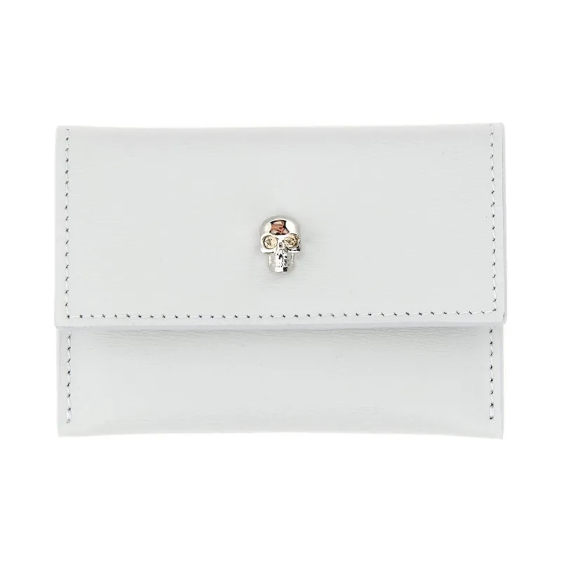 Alexander McQueen Calfskin Card Holder Wallet Women's White-0