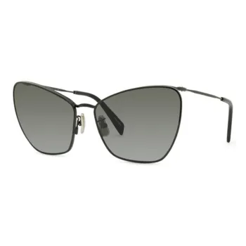 CELINE Metal Irregular Shape Sunglasses Women's Black
