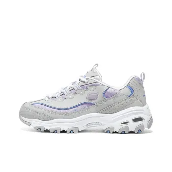 Skechers DLITES Slip Resistant Low Top Chunky Sneakers Women's Light Gray