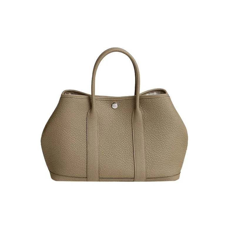 HERMES Garden Party Negonda Calfskin Garden Handbag Women's Marfa Beige-0