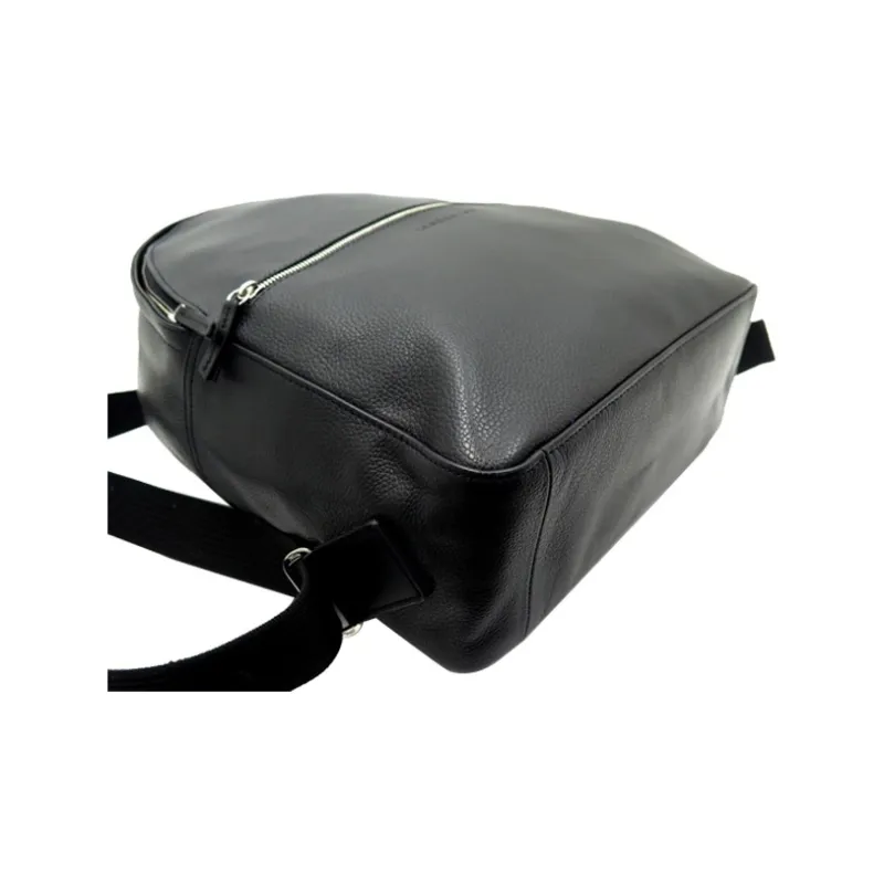 LONGCHAMP Grained Leather Backpack Regular Unisex Black-5