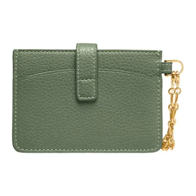 BALLY Cow Leather Coin Purse, Wallet, Card Holder Women's Green-1