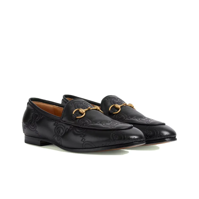GUCCI Jordaan Loafer Black Gg Leather Women's-1
