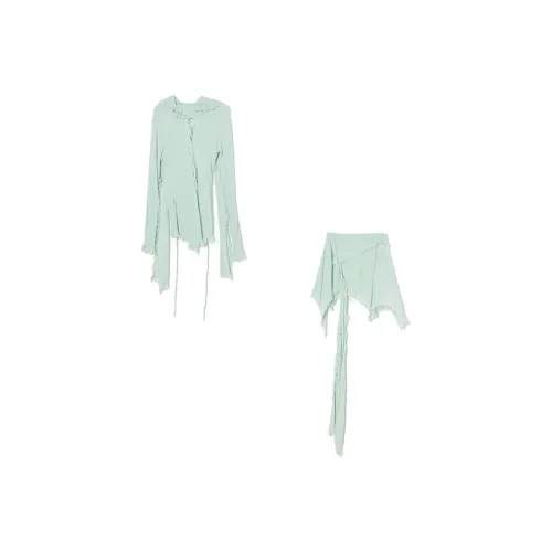 A head of Agua Two Piece Skirt Sets Women's Mint Green