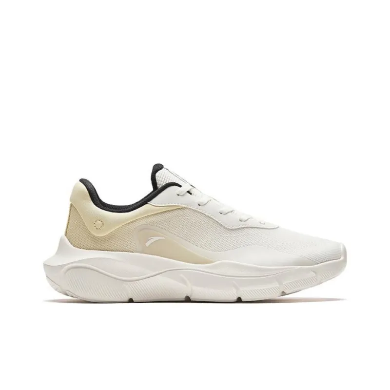 Anta Anti-Slip Wear-Resistant Low-Top Running Shoes Women's Ivory White Healing Yellow/Black-1