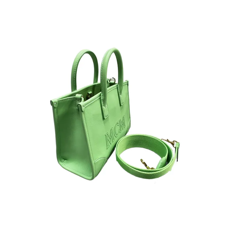 MCM München Calfskin One Shoulder Handbags Mini Women's Green-1