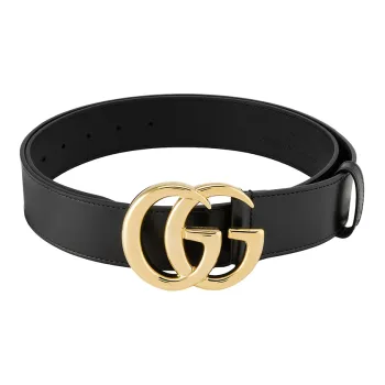 GUCCI Gg Marmont Belt Shiny Buckle 1.5 Width