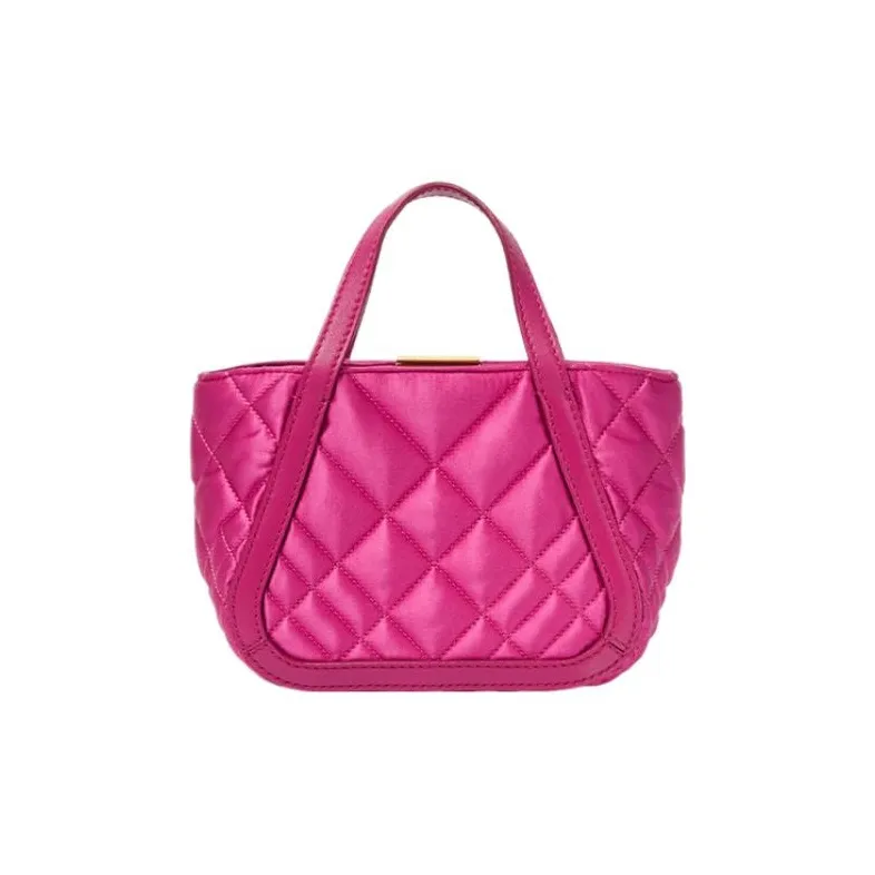 VERSACE Lambskin Trim Tote Bag Shopping Bag Shoulder Bag Crossbody Bag Handbag Mini Women's Purple Pink-2