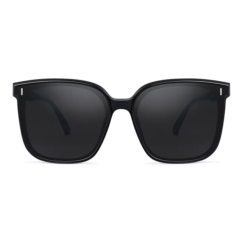 VEGOOS TR/Memory Plastic Square Sunglasses Unisex Black Frame-18