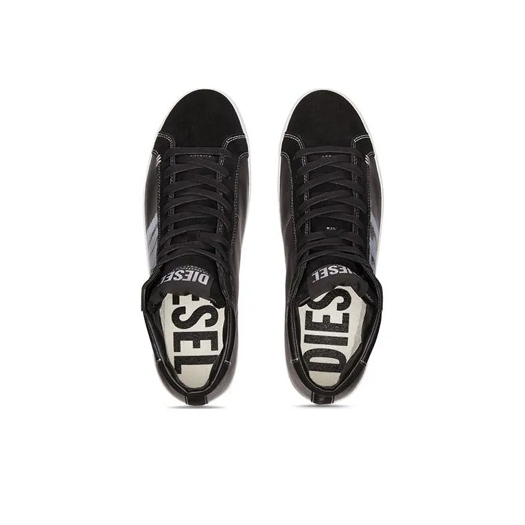 DIESEL High Top Skateboard Shoes Men's Black-3