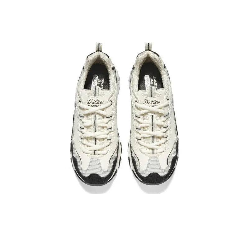 Skechers D'Lites Biggest Fan Shoes 'White Black' Women's-2