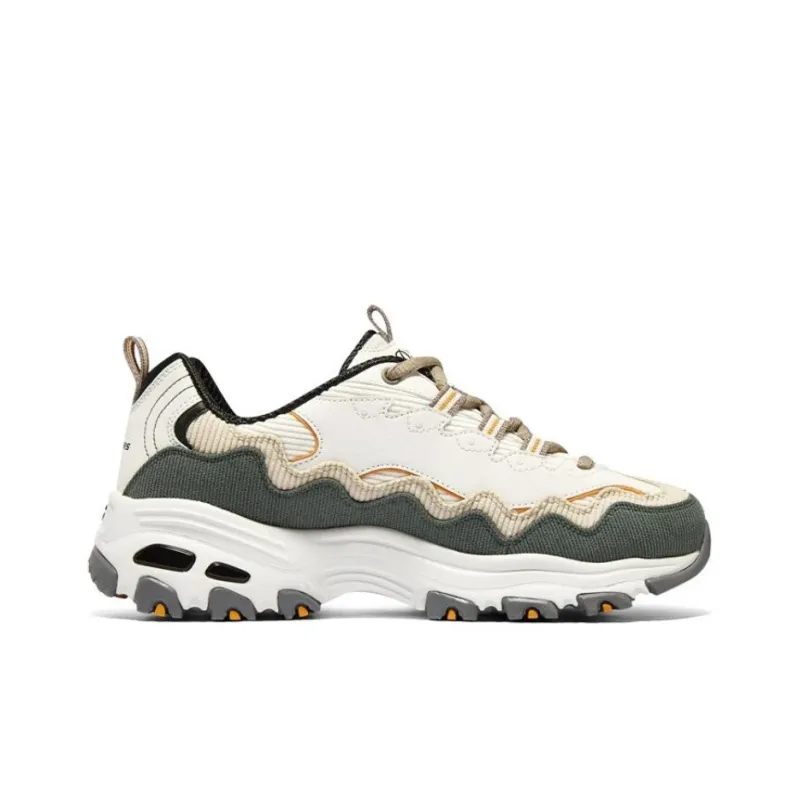 Skechers D'Lites Biggest Fan Shoes 'White Olive Green' Women's-1