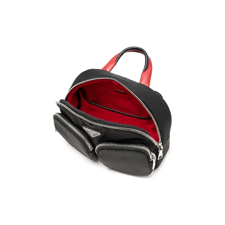 PRADA Nylon Backpack Handbag Regular Women's Red/Black-3