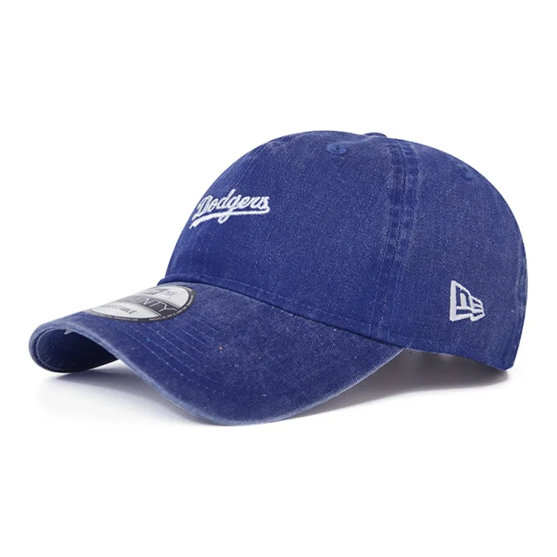 New Era Embroidered Letter Logo Decorated Baseball Cap Blue-0