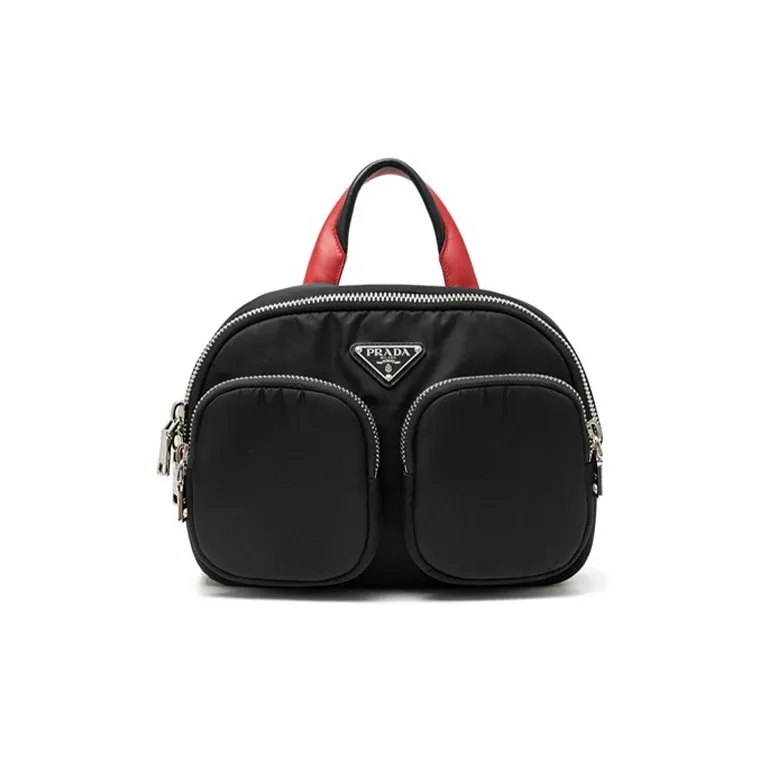 PRADA Nylon Backpack Handbag Regular Women's Red/Black-0