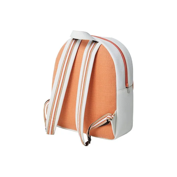 Brunello Cucinelli Cotton Blended With Linen Backpack Kids' White/Orange-1