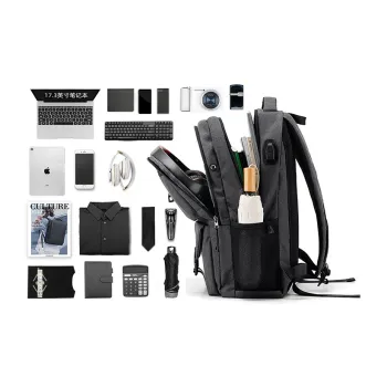 MashaLanti Fabric Backpack Large Size Men's Gray