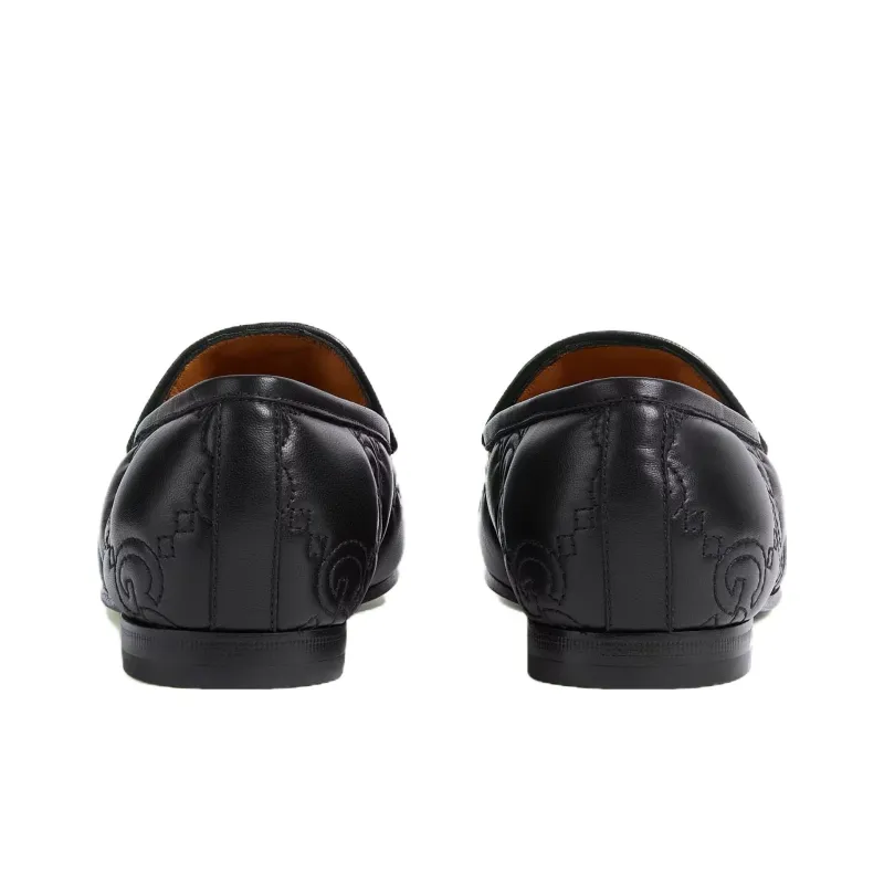 GUCCI Jordaan Loafer Black Gg Leather Women's-3